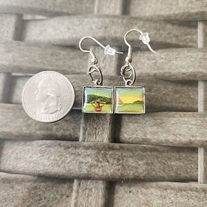 Vibrant Yellow and Green Earrings